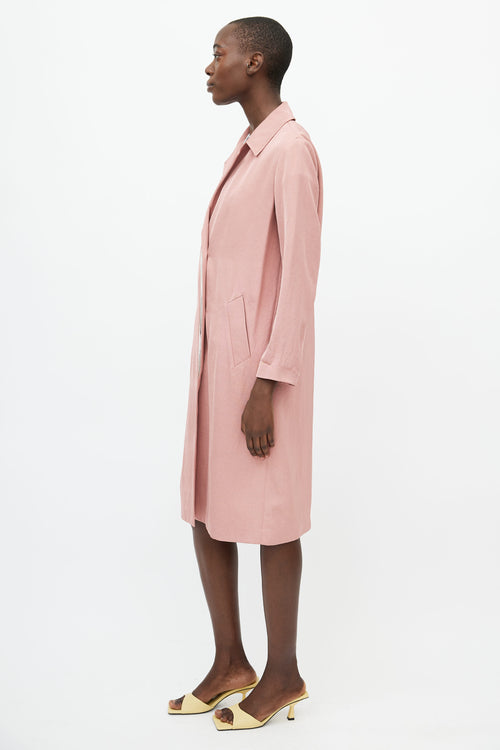 Sandro Pink Twill Over Coat