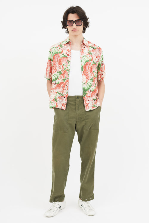 Sandro Pink 
Green Print Shirt