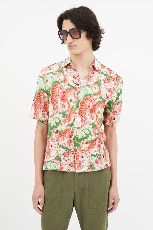 Sandro Pink 
Green Print Shirt