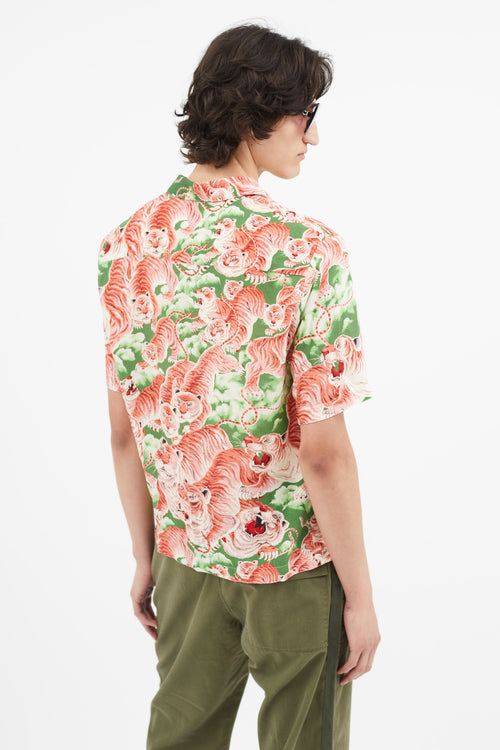 Sandro Pink 
Green Print Shirt