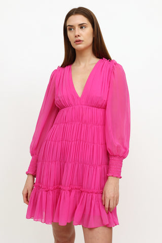 Sandro Pink Ruffle Dress