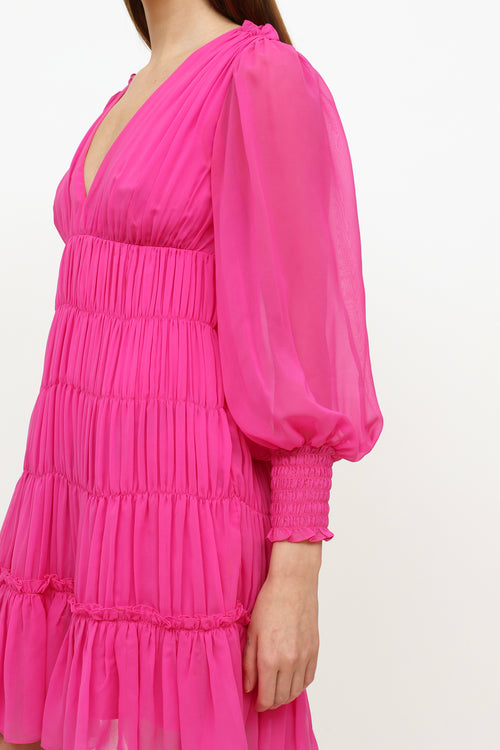 Sandro Pink Ruffle Dress