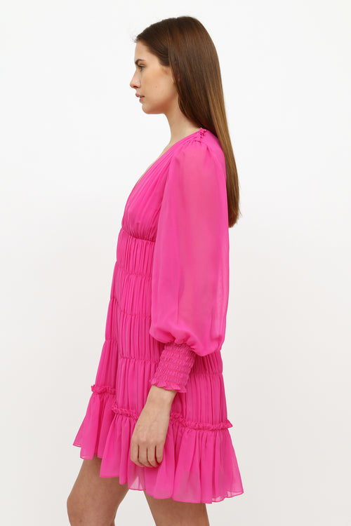 Sandro Pink Ruffle Dress