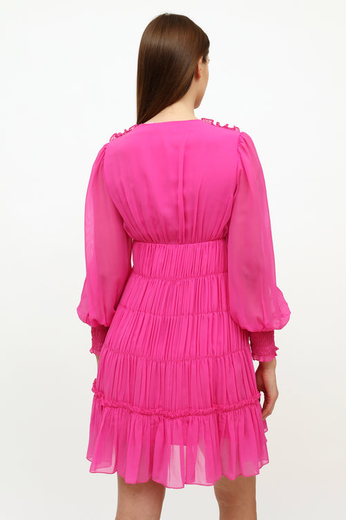 Sandro Pink Ruffle Dress