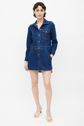 See By Chloè Dark Denim Wash Shirt Dress