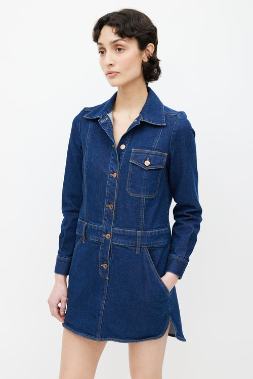 See By Chloè Dark Denim Wash Shirt Dress