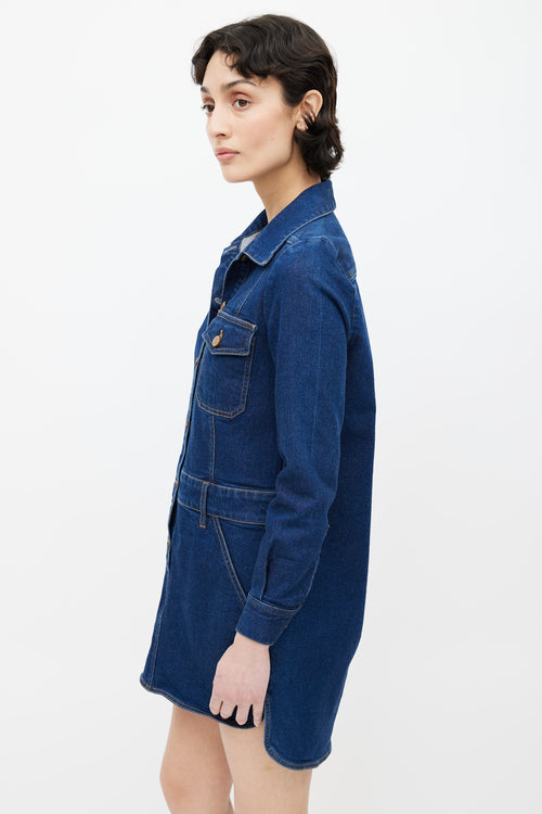 See By Chloè Dark Denim Wash Shirt Dress