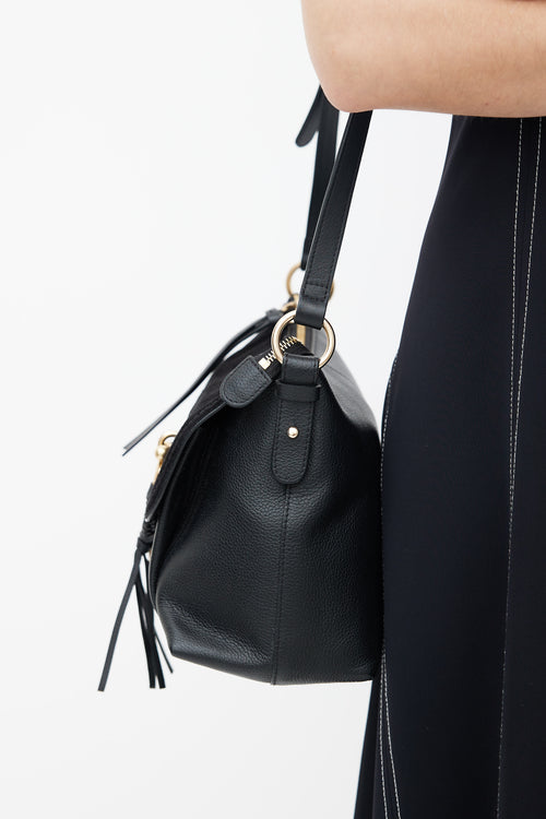 See by Chloé Black Leather 
Suede Joan Shoulder Bag