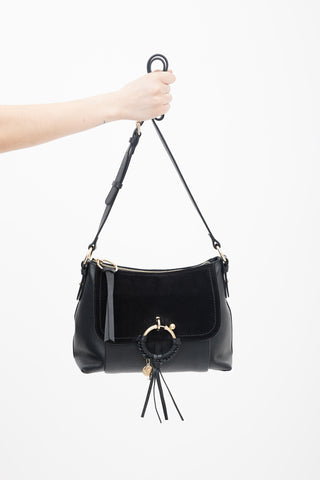 See by Chloé Black Leather 
Suede Joan Shoulder Bag