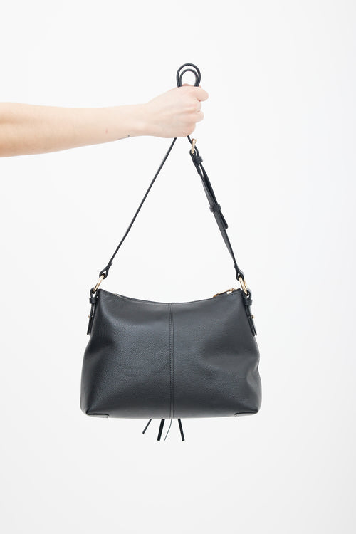 See by Chloé Black Leather 
Suede Joan Shoulder Bag