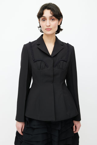 Shushu/Tong Black Cord Embroidered  Blazer