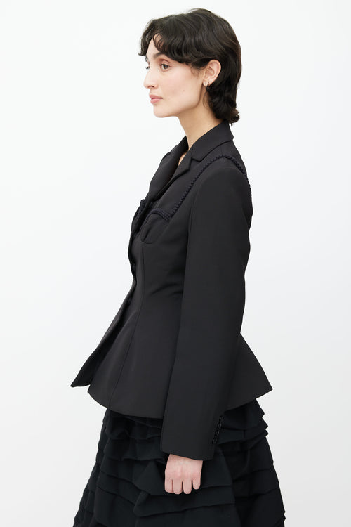 Shushu/Tong Black Cord Embroidered  Blazer