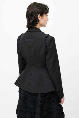 Shushu/Tong Black Cord Embroidered  Blazer