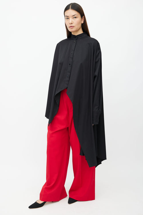 Sid Neigum Black Asymmetrical Oversized Shirt