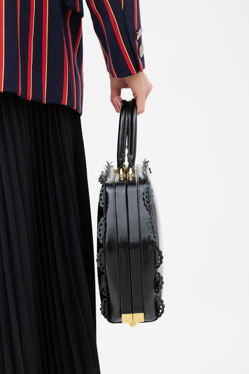 Simone Rocha Black Leather Frame Trim Bag