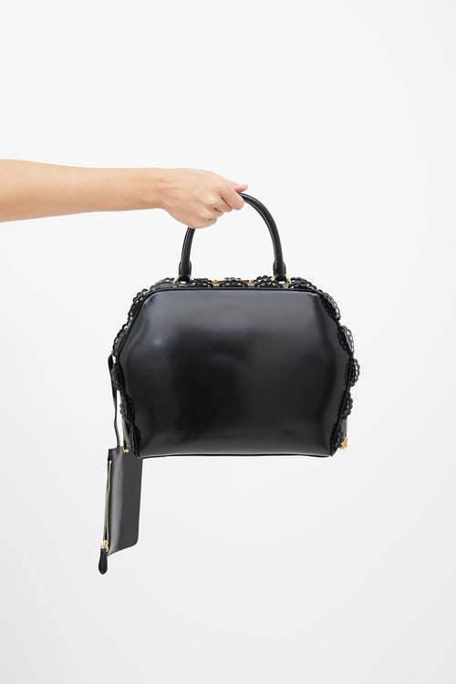 Simone Rocha Black Leather Frame Trim Bag