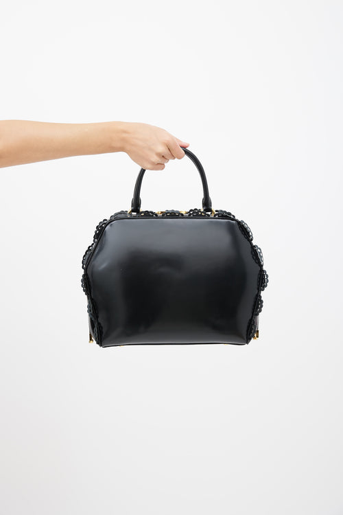 Simone Rocha Black Leather Frame Trim Bag