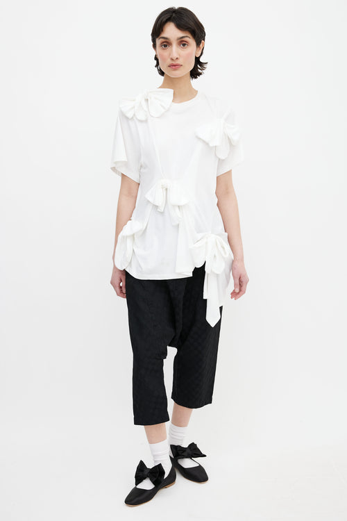 Simone Rocha White Tie Knot Detail T-Shirt