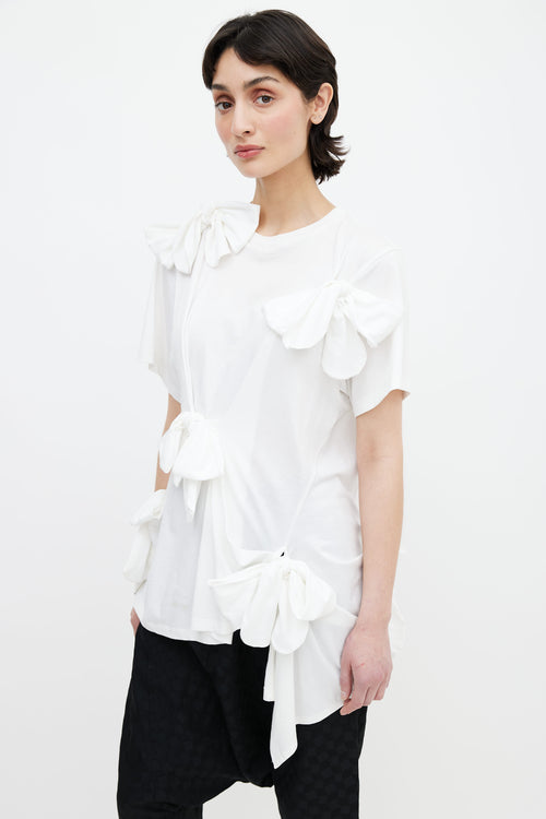 Simone Rocha White Tie Knot Detail T-Shirt