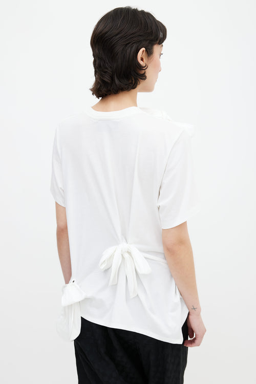 Simone Rocha White Tie Knot Detail T-Shirt