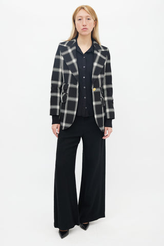 Smythe Black 
White Tartan Blazer