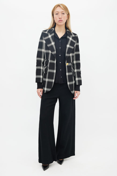 Smythe Black 
White Tartan Blazer