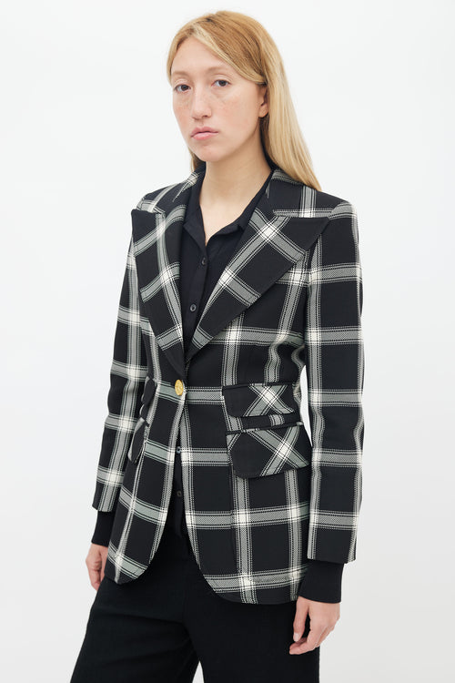 Smythe Black 
White Tartan Blazer