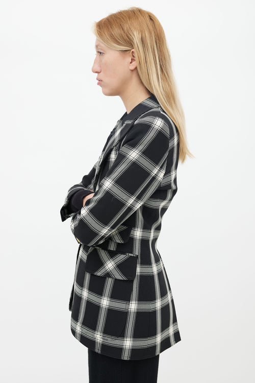 Smythe Black 
White Tartan Blazer