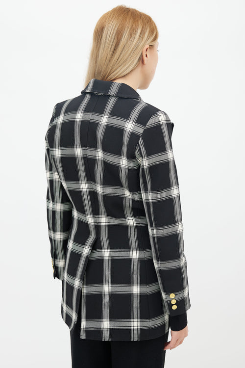 Smythe Black 
White Tartan Blazer