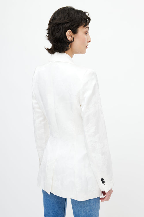 Smythe White Floral Woven Blazer