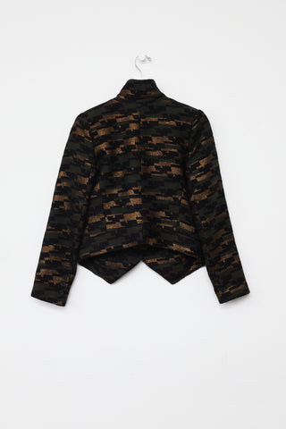 Smythe Black 
Gold Brocade Print Blazer