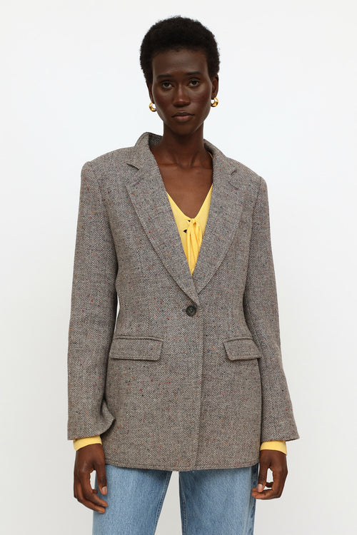 Smythe Grey 
Multi-Colour Wool Button Blazer