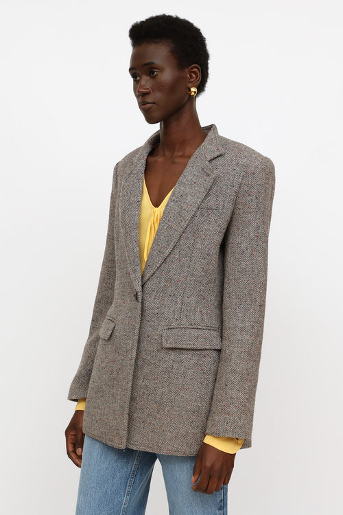 Smythe Grey 
Multi-Colour Wool Button Blazer