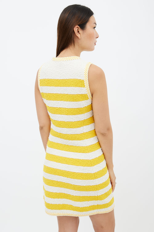 Sonia Rykiel Yellow 
White Stripe Shift Dress