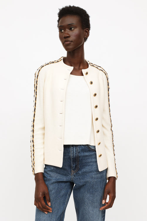 St John Cream Knit Blazer