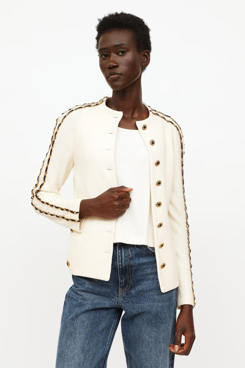 St John Cream Knit Blazer