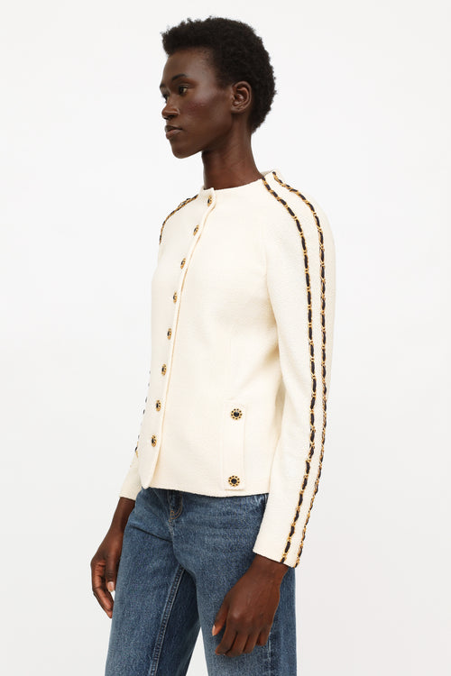 St John Cream Knit Blazer