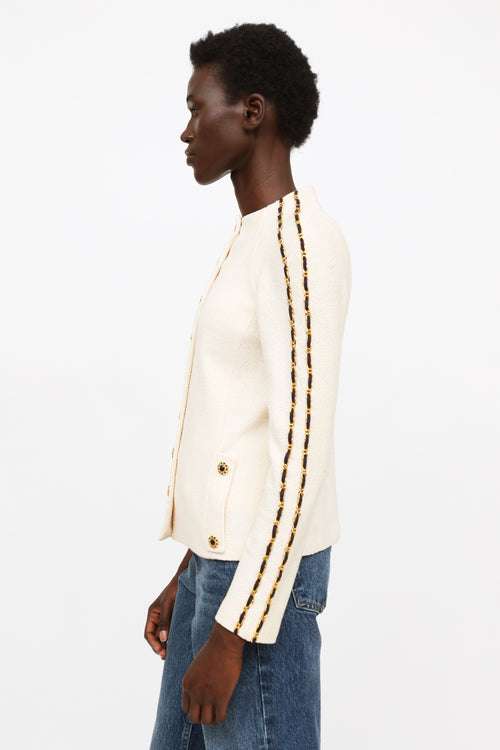 St John Cream Knit Blazer