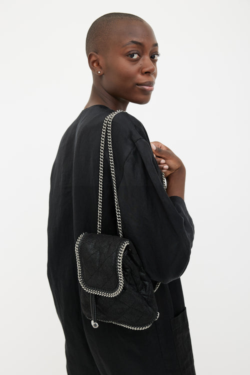 Stella McCartney Black Quilted Mini Falabella Backpack