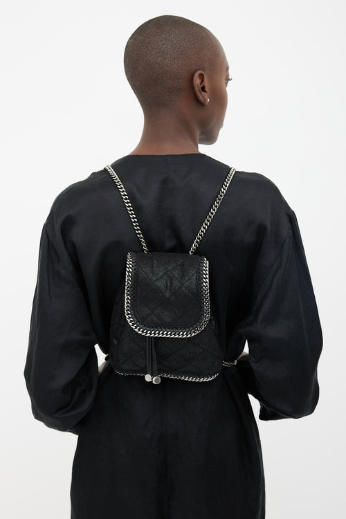 Stella McCartney Black Quilted Mini Falabella Backpack