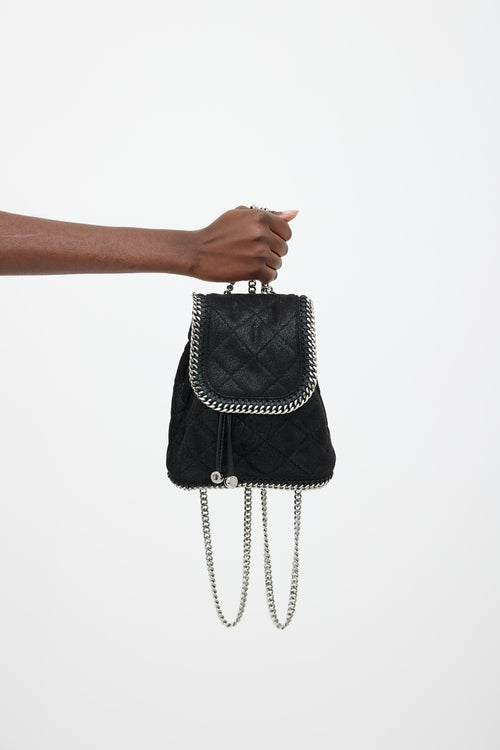 Stella McCartney Black Quilted Mini Falabella Backpack