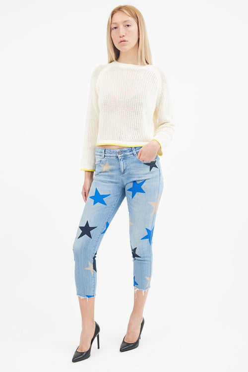 Stella McCartney Blue Star Print Slim Leg Jeans