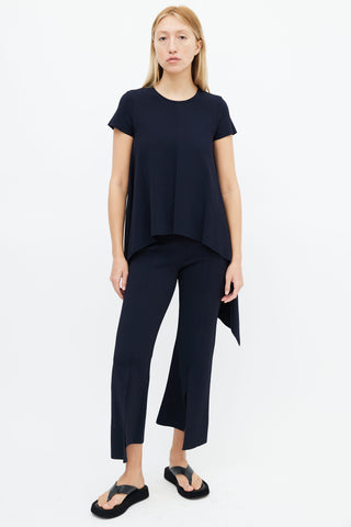 Stella McCartney Navy Asymmetrical Top 
Trouser Set