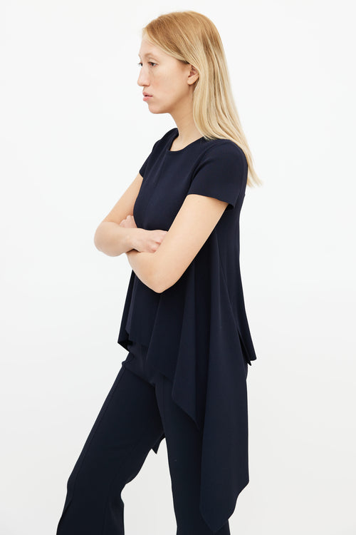 Stella McCartney Navy Asymmetrical Top 
Trouser Set