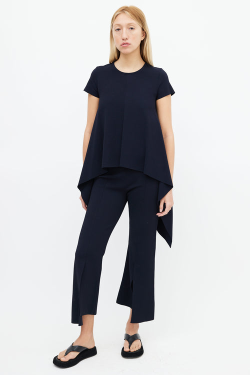 Stella McCartney Navy Asymmetrical Top 
Trouser Set