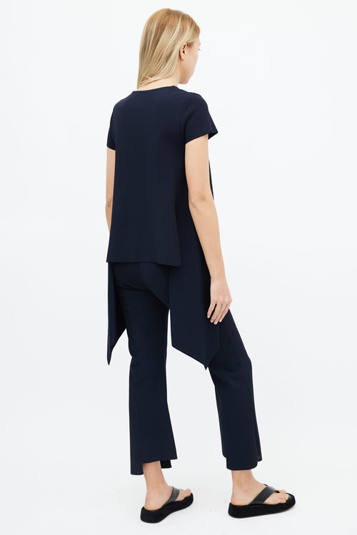 Stella McCartney Navy Asymmetrical Top 
Trouser Set