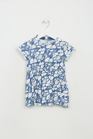 Stella McCartney Kids Blue 
White Floral Blouse