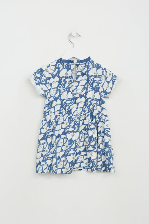 Stella McCartney Kids Blue 
White Floral Blouse