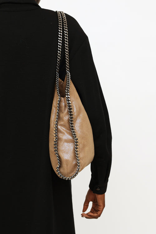 Stella McCartney Metallic Brown Foldover Falabella Tote Bag