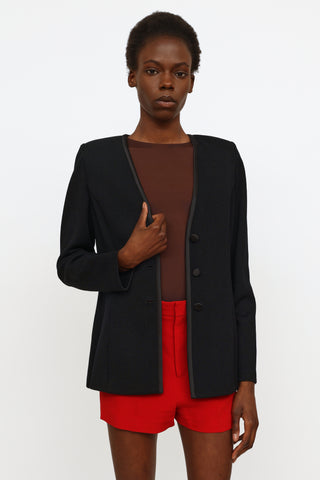 St. John Black Knit Button Blazer